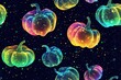 © STF Design  - A seamless pattern with holographic pumpkins, their colors shifting and shimmering in the light