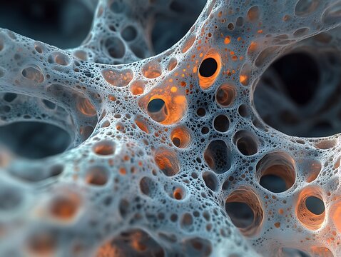 Abstract 3D rendering of a complex, organic structure.