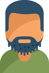 Poster - Illustration of a young man with beard is looking forward
