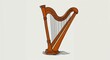 © Arceli - Hand drawing clipart of a harp with strings on plain white background