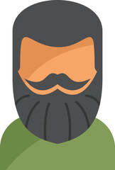 Poster - Bearded man with moustache avatar icon showing head and shoulders