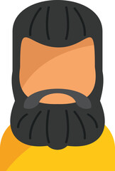 Poster - Cartoon avatar icon of a bearded man wearing a yellow shirt, perfect for online profiles and social media