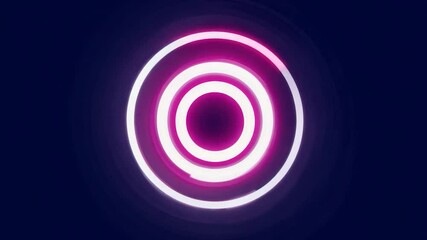 Poster - Glowing neon light forms concentric circles on a dark background. This animation is perfect for any project that needs a touch of energy and excitement