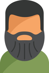 Poster - This vector illustration features a man sporting a full beard, providing a visual representation of different facial hair styles