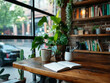 © EmmaStock - Cozy Cafe Vibes A Relaxing Corner with Coffee, Plants, and Books