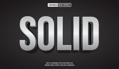 Poster - Editable 3d text style effect - Grey Solid text effect Template