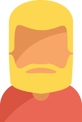 Poster - Simple cartoon icon of a blond man with a beard wearing a red shirt, avatar icon