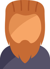 Poster - Simple flat design icon of a blond man with long hair and beard for social media or website