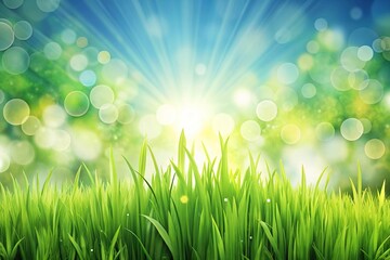 Abstract spring summer background with fresh green grass leading lines