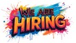 © Dackshina - We are hiring banners with graffiti like painting creative typography on a white background