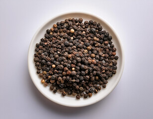 Black pepper, isolated on a clean white background