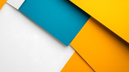 Poster - Abstract Geometric Background with White  Blue and Yellow Colors