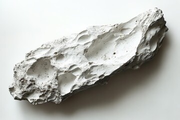 Wall Mural - hyperrealistic asteroid floating in stark white void intricate surface details reveal craters crevic