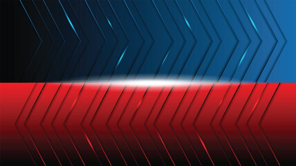 Leinwandbilder - Black abstract red blue technology speed racing geometric background elegant futuristic glossy red and blue light with grid line.Modern shape concept.