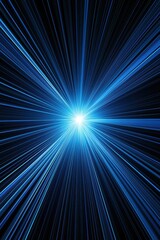 Poster - Dynamic blue light burst radiating from the center, creating a sense of movement and energy. Perfect for technology and abstract themes.