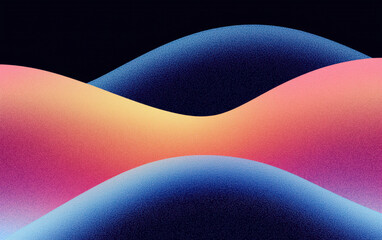 Poster - vibrant abstract waves in pink, blue, and orange tones create a visually stunning composition, perfe