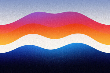 Poster - A vibrant gradient wave pattern showcasing a blend of colors from orange to blue, perfect for backgrounds and modern designs.