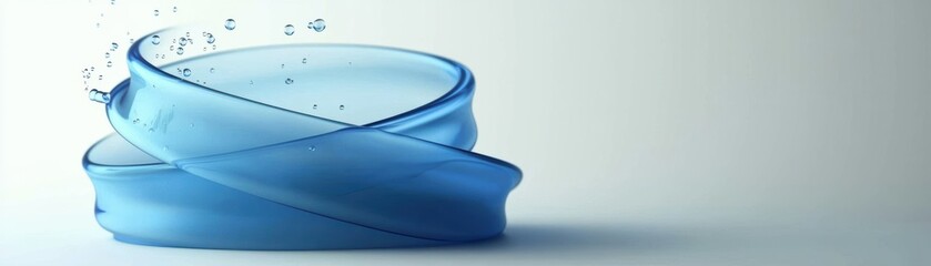 Poster - A smooth, flowing blue liquid swirl with bubbles, creating a serene and calming atmosphere. Ideal for abstract or artistic projects.