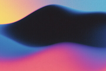 Poster - a vibrant abstract landscape featuring flowing shapes and colors that evoke a sense of calm and crea
