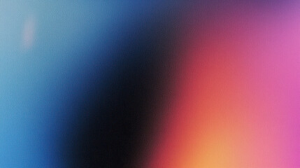 Poster - Abstract background, brown orange glowing grainy color gradient shape, black backdrop banner poster header design, noise texture effect