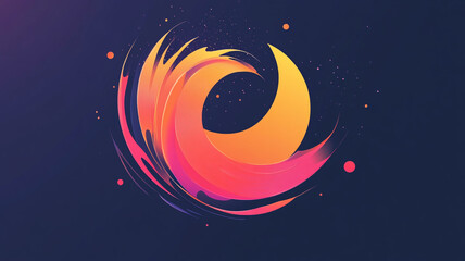 Poster - Abstract colorful swirl design representing movement and energy on a dark background