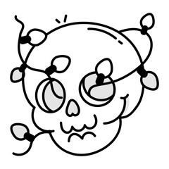 Poster - Skull icon in drawing style 

