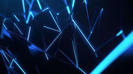 Aufkleber - A sleek, modern web banner with glowing geometric shapes and text, perfect for a futuristic design sale.  It features a dark blue background and plenty of space for your message.low poly wireframe.