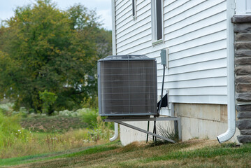 installed air conditioner near the house