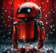 © Elena - red android robot in the rain