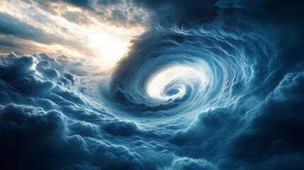 Canvas Print - A swirling mass of clouds and blue sky