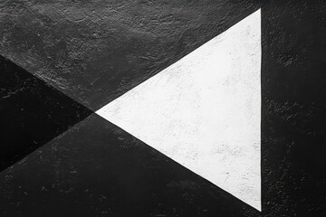 Poster - A sleek and modern black and white abstract wall facade featuring sharp angles and minimalist style.