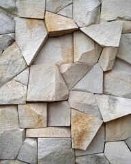 Poster - abstract architectural detail of a stone block facade, minimalist urban texture and clean angles.