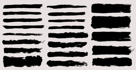 Aufkleber - Brush strokes vector. Painted rectangles collection. Grunge long text boxes or textured backgrounds set.