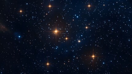 Starry Night Sky with Brighter Stars