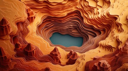 Aufkleber - Aerial view highlighting the intricate textures and unique rock formations of a desert landscape showcasing its stunning natural beauty