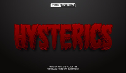Poster - editable 3d text style effect - halloween hysterics text effect templat