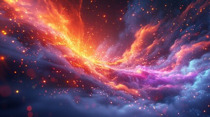 Poster - Abstract Explosion of Colorful Neon Shapes