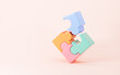 © 婷婷 季 - Jigsaw puzzle connecting, cooperation and teamwork , partnership and brainstorming, 3d rendering.