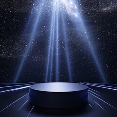 Poster - Sleek 3D Podium in Futuristic Space Setting