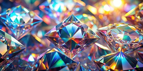 diamond facets abstract diffraction background, diamond, facets, abstract, diffraction, background, 
