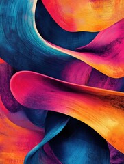 Poster - Surreal Typographic Pop Art Influences in Bending and Twisting Abstract Shapes that Create a Dynamic Colorful and Captivating Visual Experience