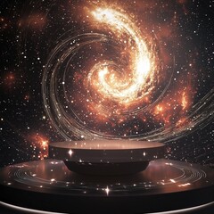 Poster - Futuristic 3D Podium in Spherical Hovering Form