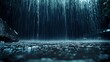 © Jittapon - Dramatic Image of a Torrential Rainstorm Displaying the Overwhelming Force and Power of Heavy Rainfall in the Natural Environment  Water Cascading and Rushing with Intense Motion and Flow