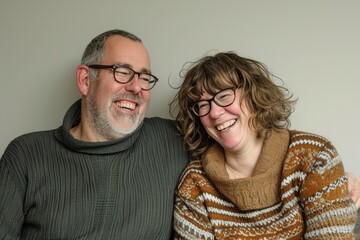 Poster - Senior Adult Couple Smiling Happiness Togetherness Studio Portrait Concept