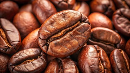 Wall Mural - Extreme close-up of a rendered coffee bean showing intricate details, coffee bean, macro, close-up, detail, texture, seed