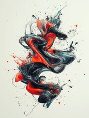 Poster - This surreal  fluid typography poster features abstract shapes and letters morphing and transforming into a dynamic  dreamlike visual expression  The digital art composition blends colors  textures