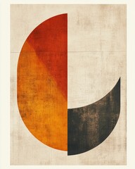Poster - Symbolic Geometric Patterns in Soft Earthy Tones Blending Abstract and Surreal Elements in a Minimalist Poster Design
