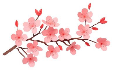 Canvas Print - PNG Cherry blossoms flower cherry plant.