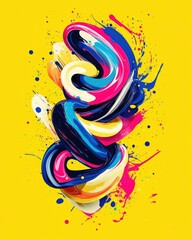 Poster - Vibrant Pop Art Transformation A Fluid Typographic Poster with Bold Contrasts Transforming Abstract Shapes and a Dynamic Expressive Color Palette