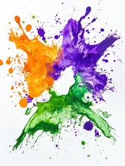 Canvas Print - Chaotic Watercolor Splash of Vibrant Colors in Dynamic Motion